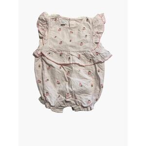 Mud Pie Infant Girls 9-12 months Seersucker Bubble Romper Twins Excellent very g